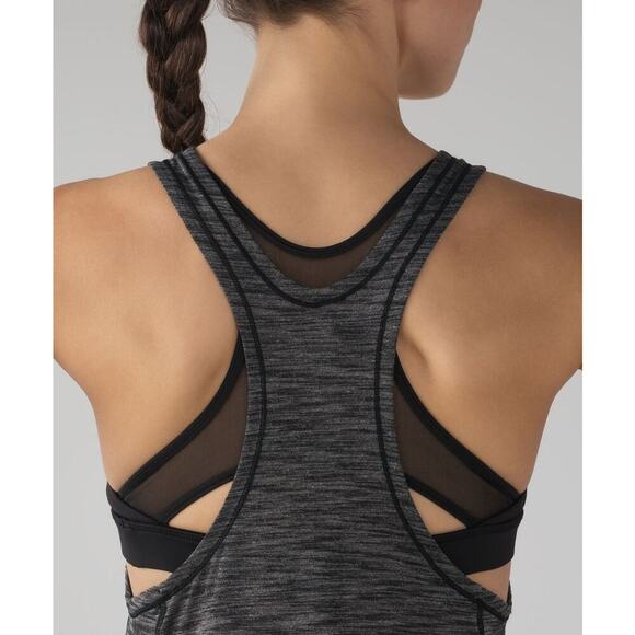 LULULEMON Glide and Stride Tank Sz 4 Heathered Black - Picture 4 of 7